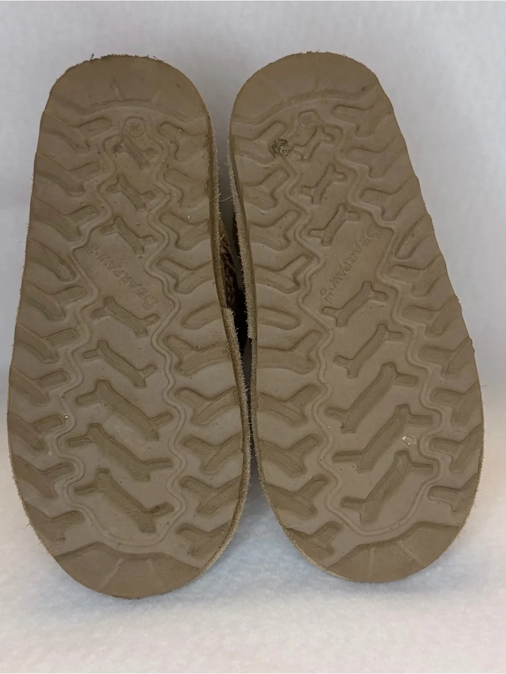 BEARPAW Kids Emma Boots Size 10 Chestnut Suede Shearling Side Zip Fall Winter